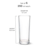 Milton Embassy Cool Glass Tumbler 6pcs set