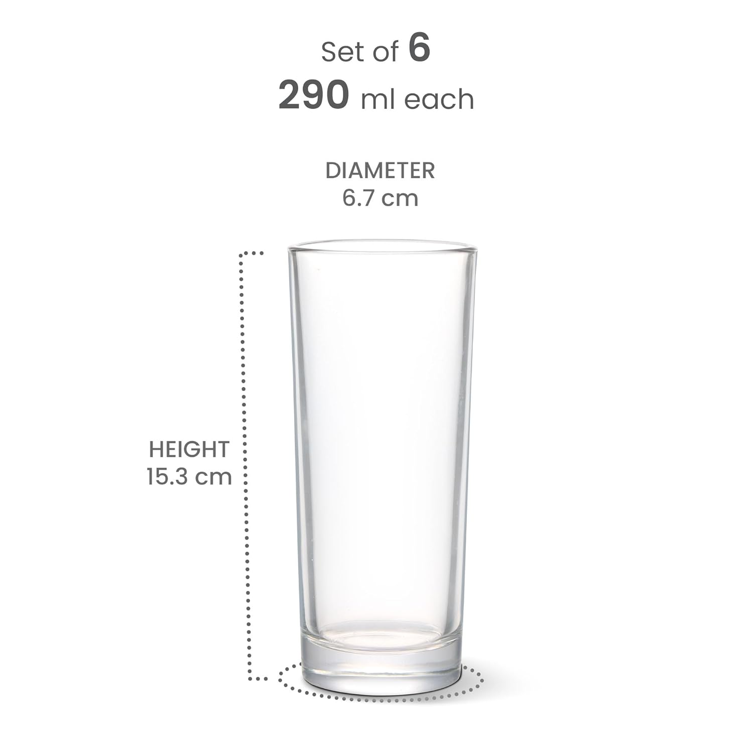 Milton Embassy Cool Glass Tumbler 6pcs set