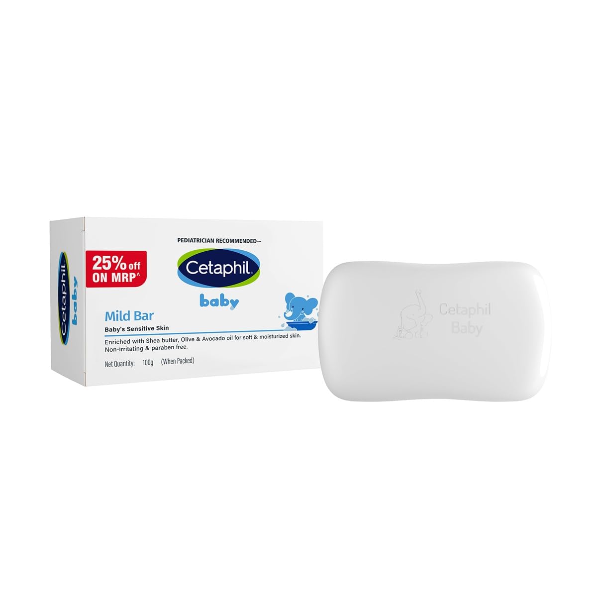 Cetaphil Baby Mild Cleansing Bar for Newborns & Babies