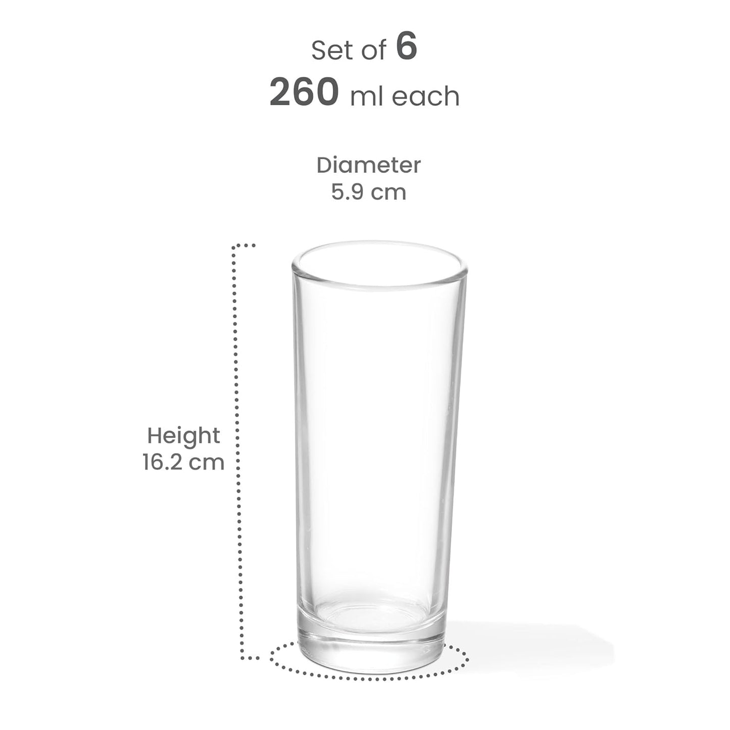 Milton Embassy Cool Glass Tumbler 6pcs set
