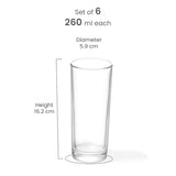 Milton Embassy Cool Glass Tumbler 6pcs set