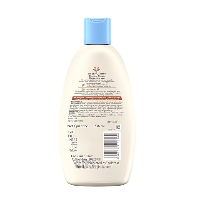 Aveeno Baby Cleansing Therapy Moisturising Wash for Sensitive Skin - 236ML