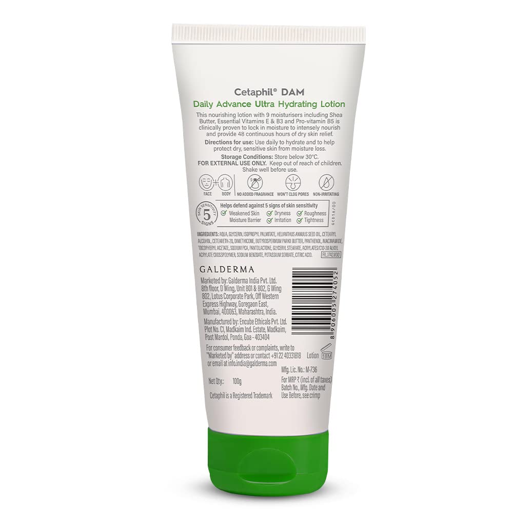 Cetaphil Dam Advance Ultra Hydrating Lotion For All Skin 100gm
