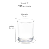 Milton Embassy Cool Glass Tumbler 6pcs set