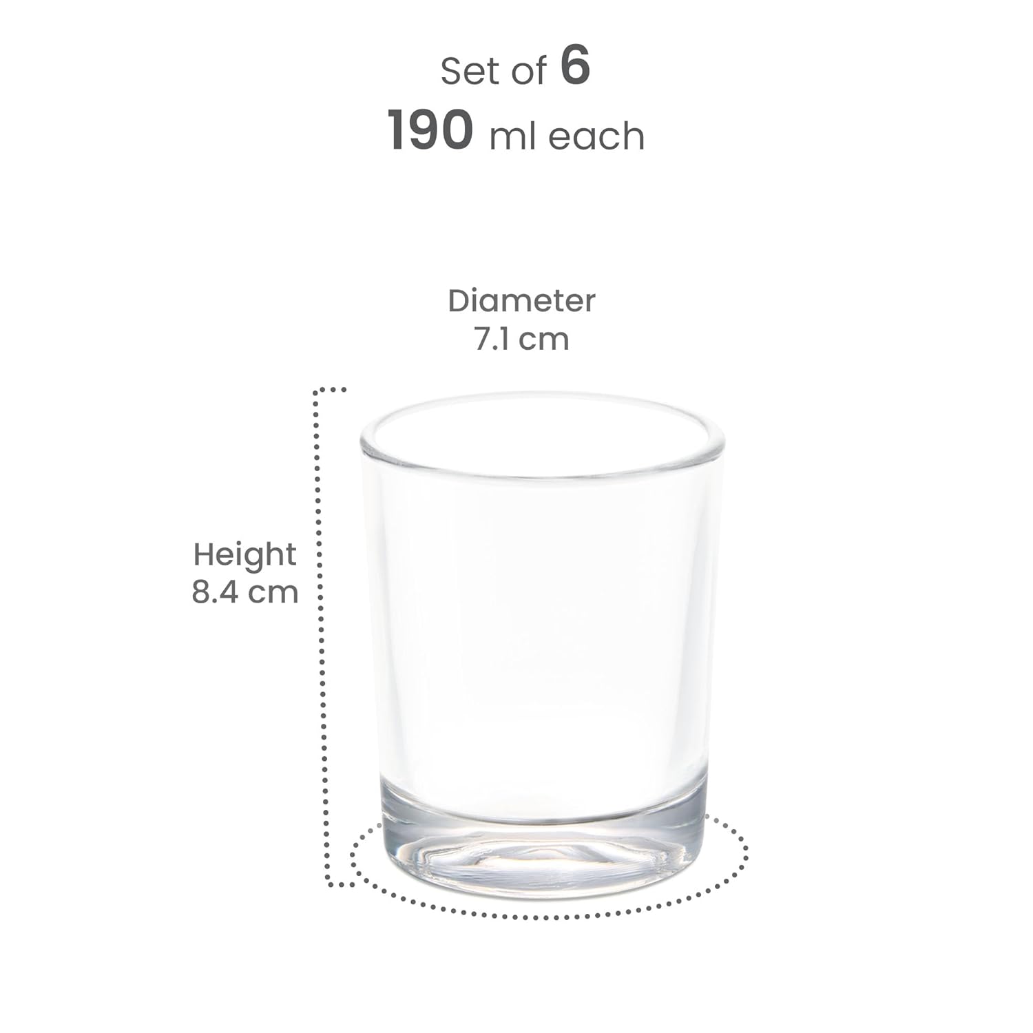 Milton Embassy Cool Glass Tumbler 6pcs set