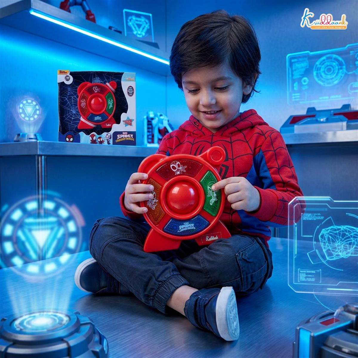 Kriiddaank Spiderman Theme Portable Music Star System for Kids â€“ Interactive Pocket