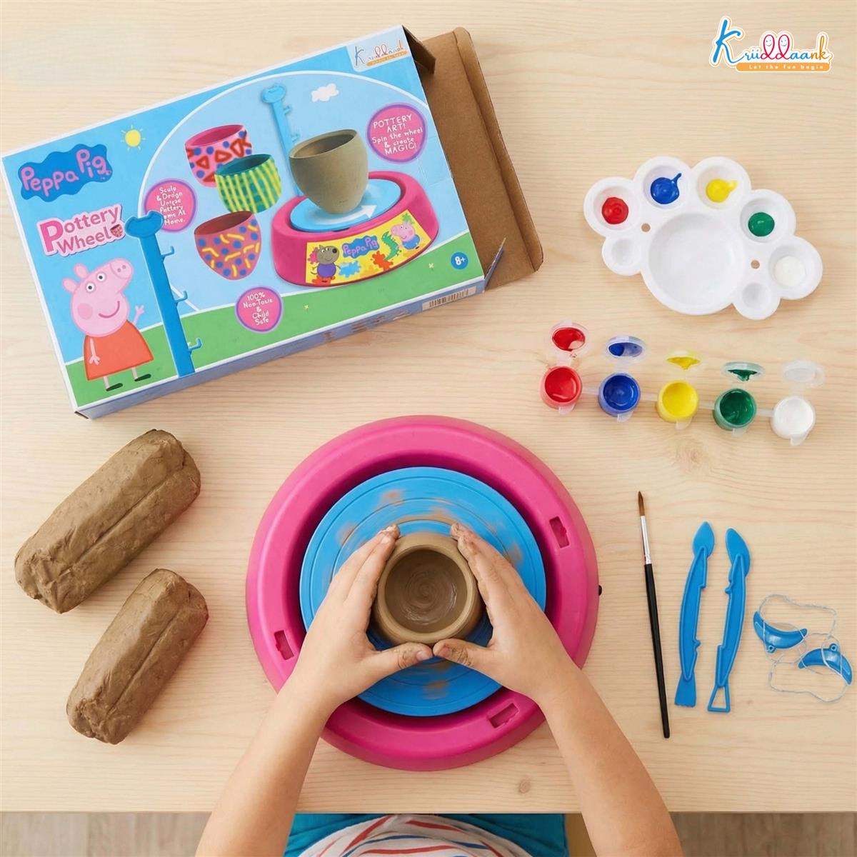 Kriiddaank Hasbro Peppa Pig Theme Pottery Wheel Kit