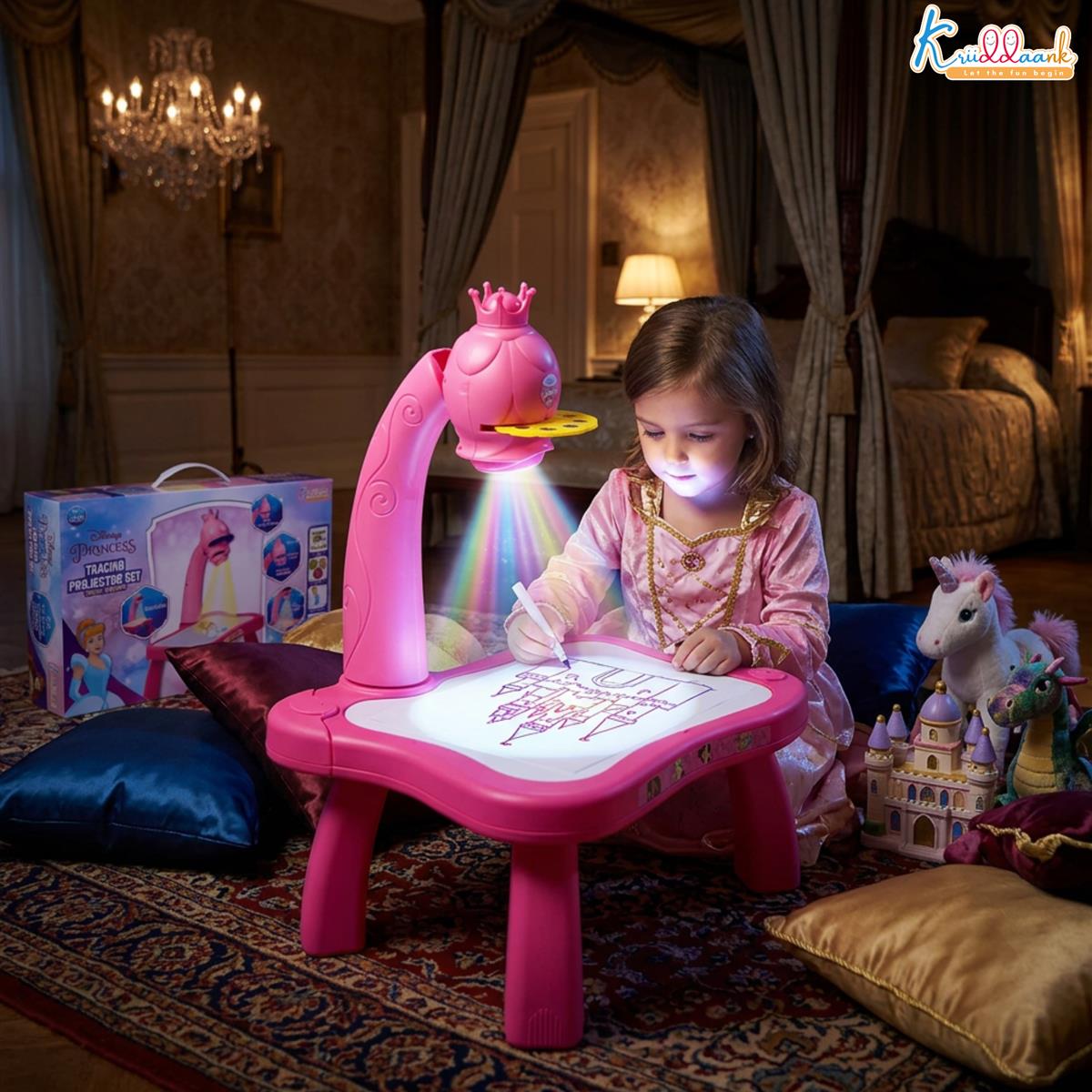 Kriiddaank Disney Princess Tracing Projector for Kids Pink