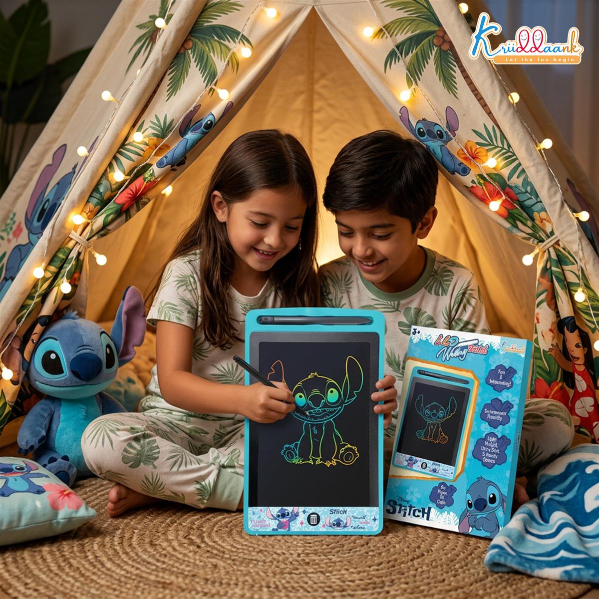 Kriiddaank Stitch Theme LCD Writing Tablet for Kids