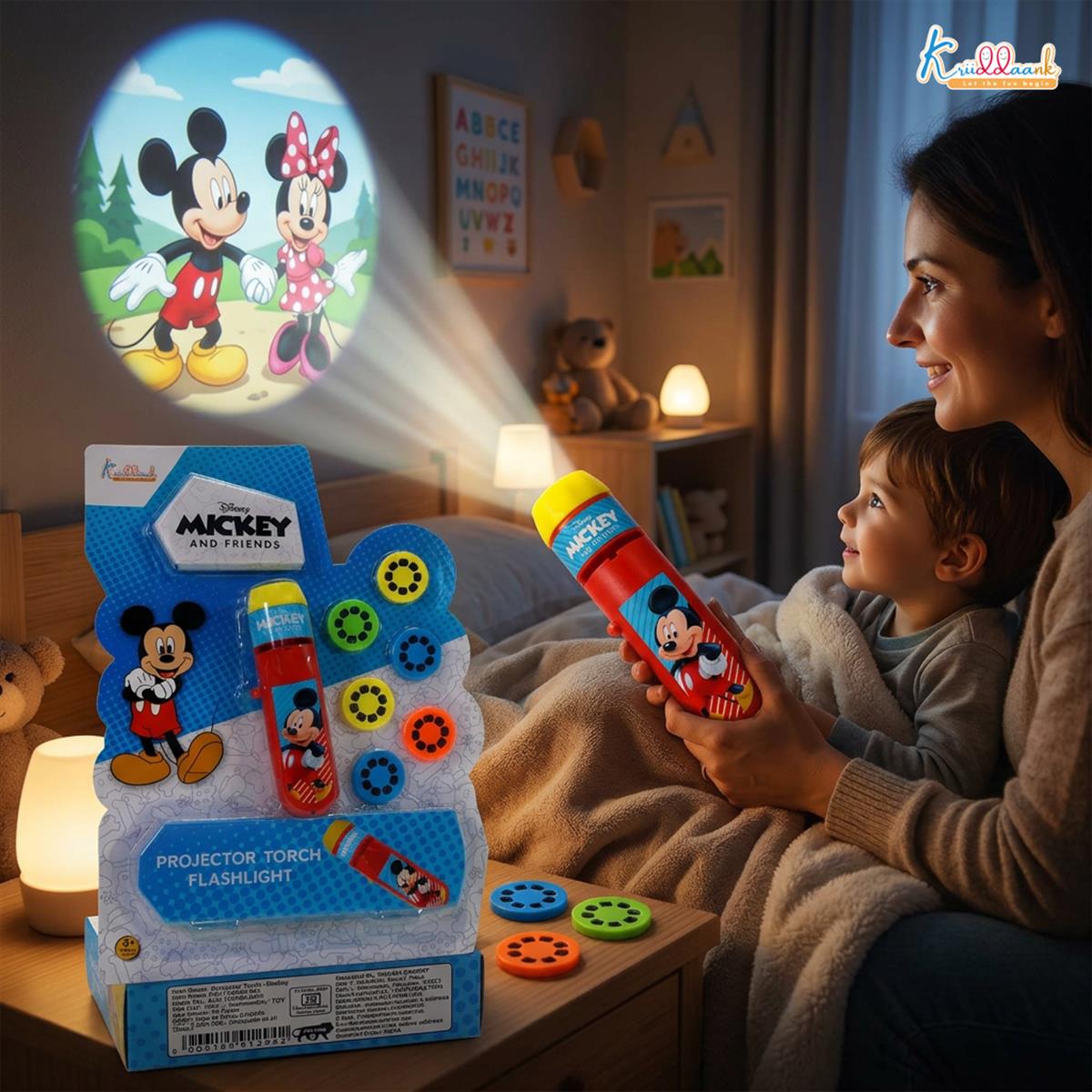 Kriiddaank Disney Mickey Mouse Projector Torch for Kids
