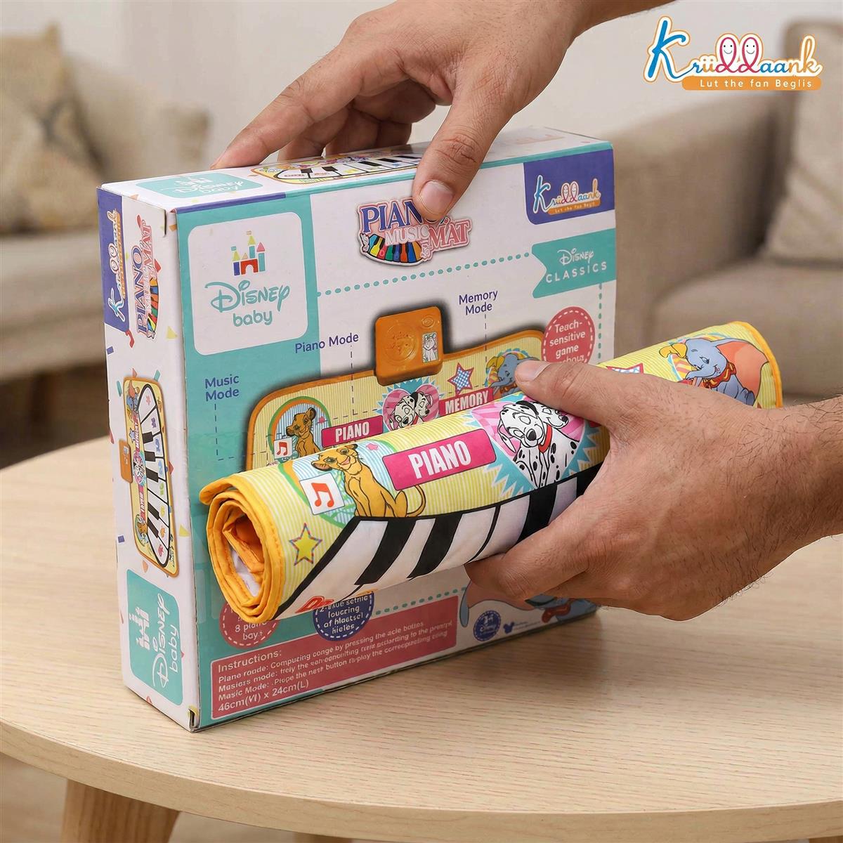 Kriiddaank Disney Piano Music Mat - Electronic Floor Keyboard for Toddlers & Kids