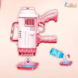 Kriiddaank Automatic 36-Hole Bubble Gun Blaster for Kids | Musical Battery Operated Bubble Blower Machine with Solution & Tray