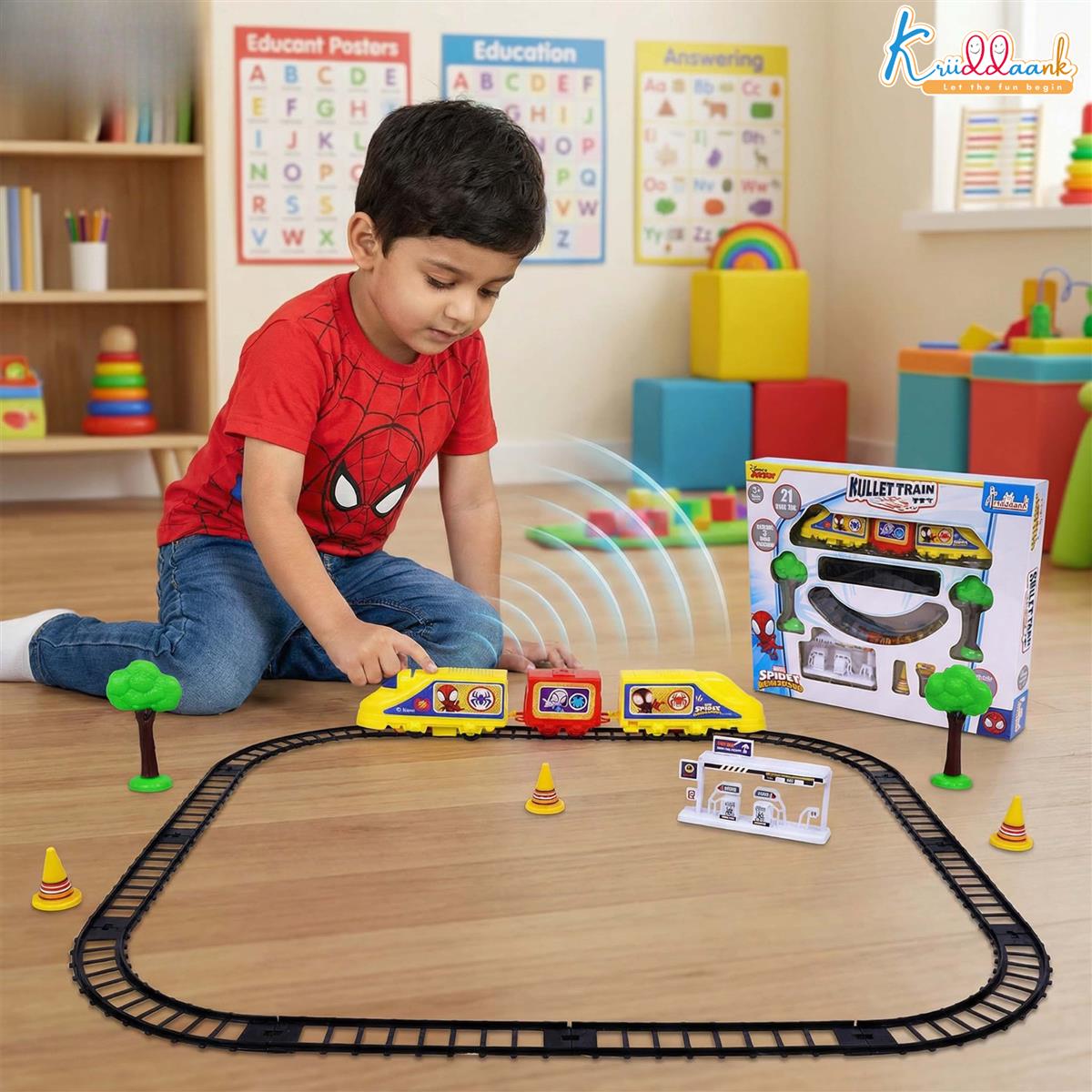 Kriiddaank Spiderman Bullet Train Set for Kids