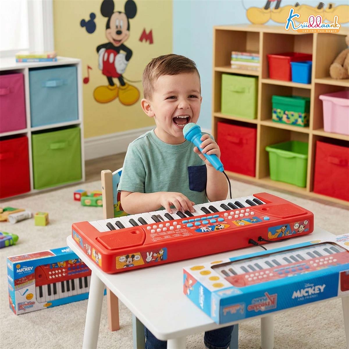 Kriiddaank Mickey 37-Key Keyboard Piano for Kids with Microphone