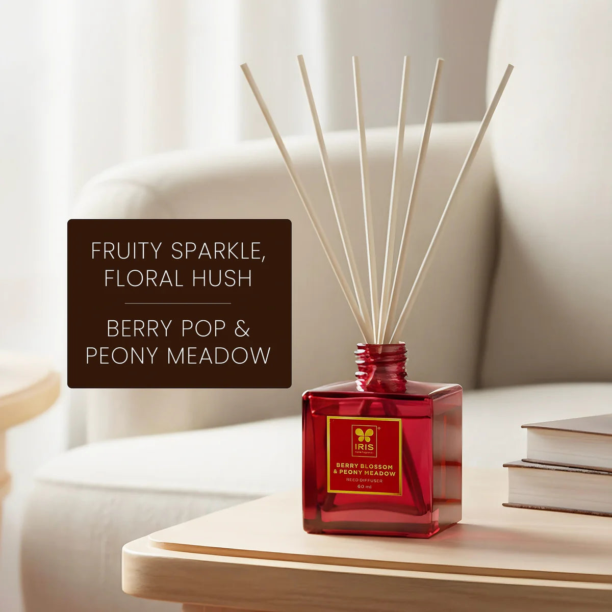 IRIS Reed Diffuser Set |Floral & Fruity Fragrance 60ml