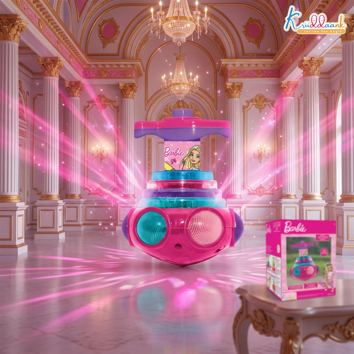 Kriiddaank Dizzy Glow Top Barbie - Musical Spinning Top Toy with 360 Degree Rotation