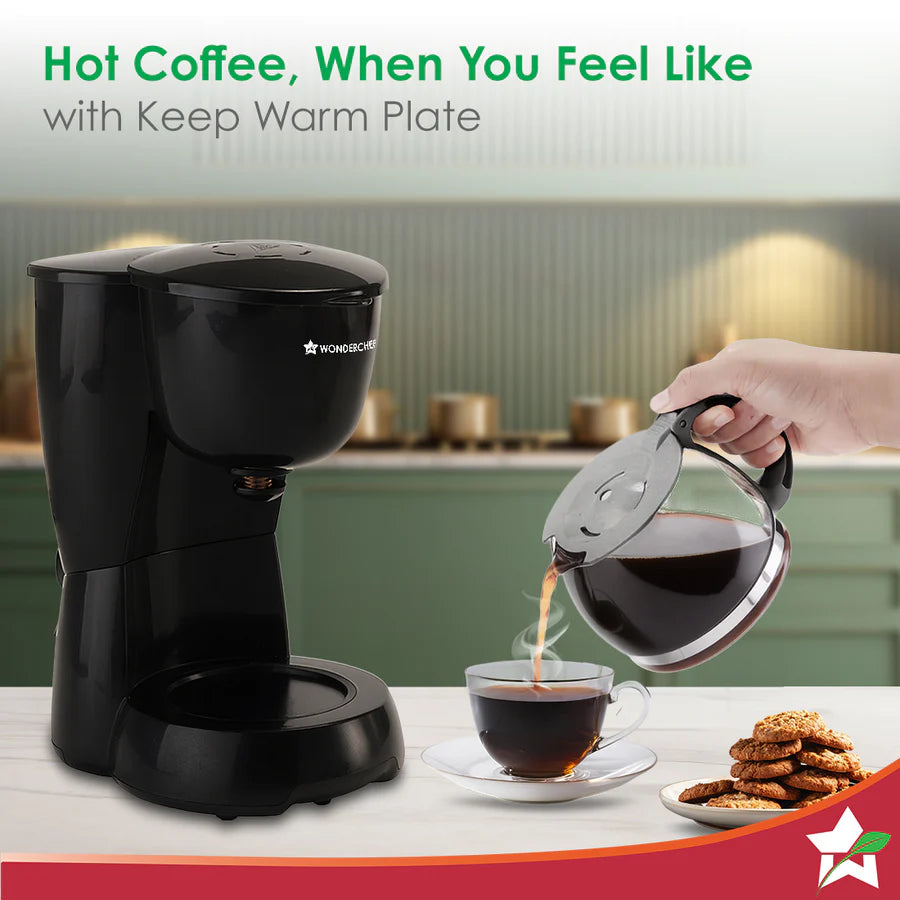 Wonderchef Veneto Brew Coffee Machine Black 600ml
