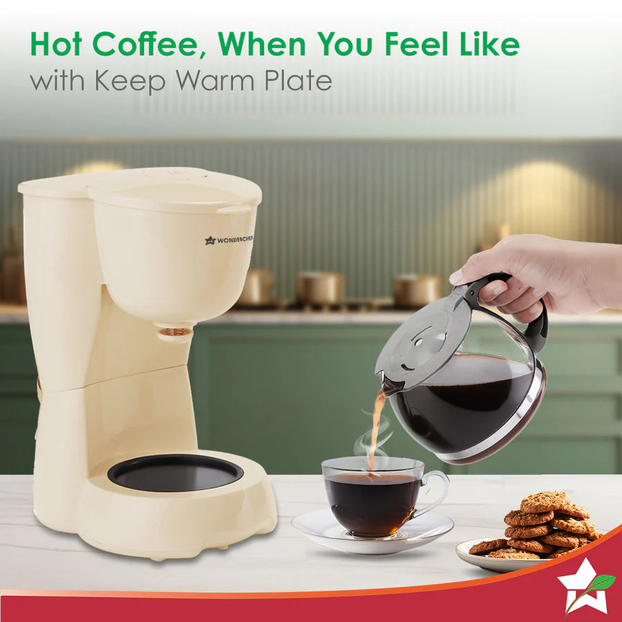 Wonderchef Veneto Brew Coffee Machine Beige 600ml