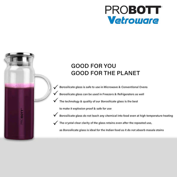 Probott Vetroware Glass Water Jug