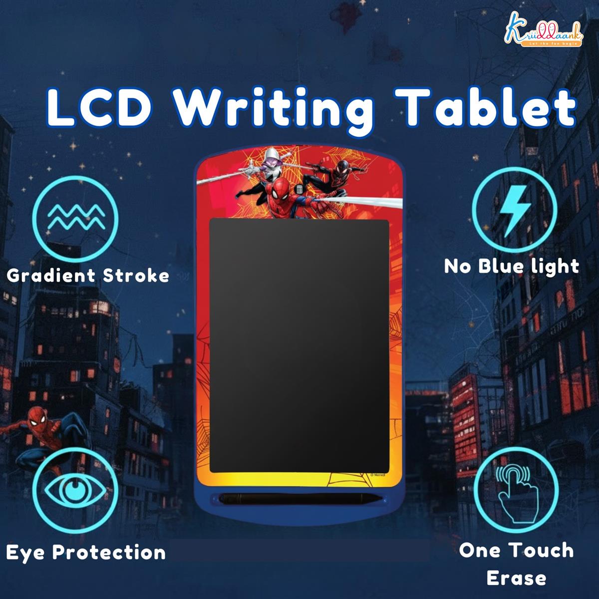 Kriiddaank 10.5 Inch Spiderman LCD Writing Tablet