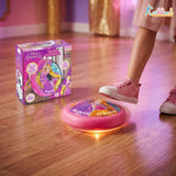 Kriiddaank Disney Princess Hover Football - Indoor Air Power Soccer Ball with LED Lights & Foam Bumper - Pink