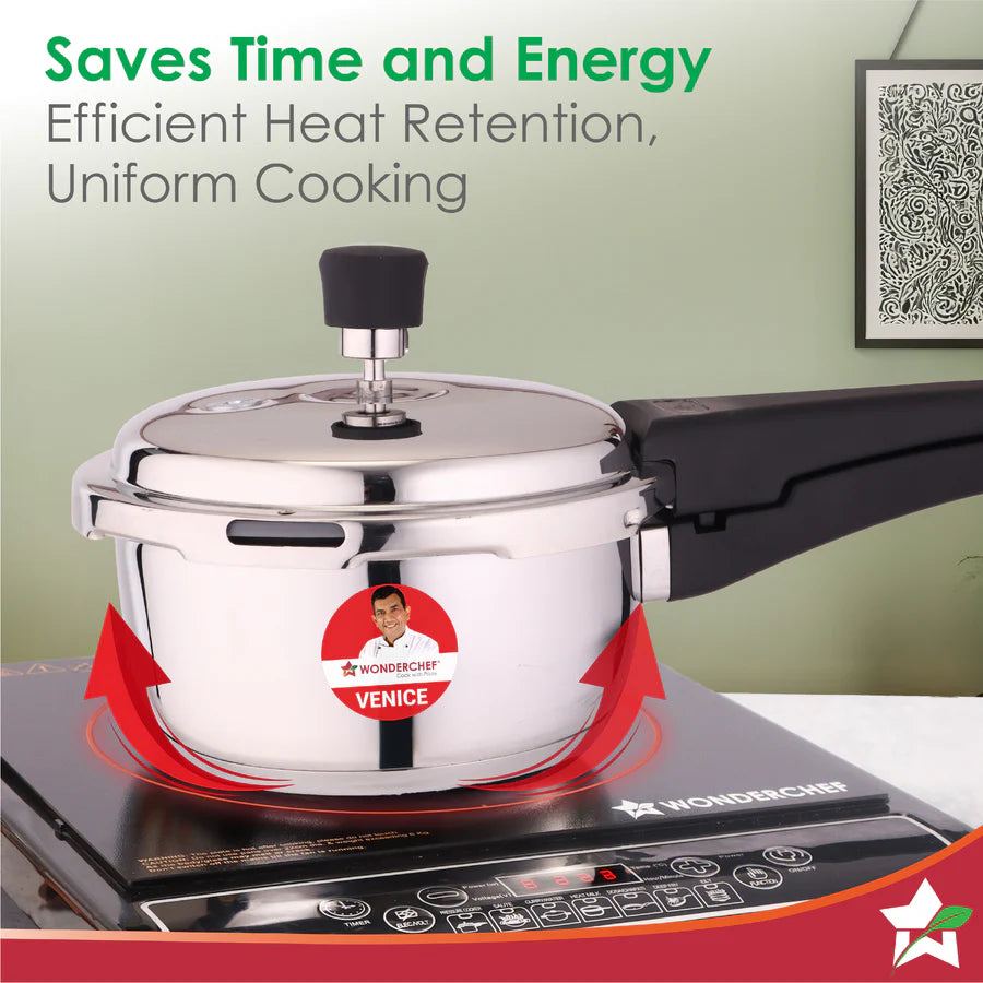 Wonderchef Venice Stainless-steel Pressure Cooker | Outer Lid - 2L