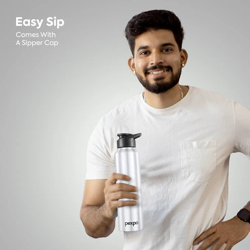 Pexpo Chromo SS Water Bottle with Sipper Cap