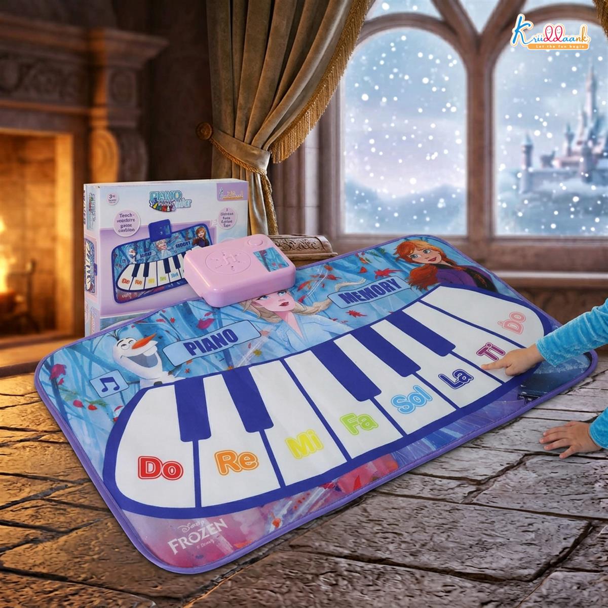 Kriiddaank Frozen Theme Piano Music Mat - Step-On Floor Piano with Elsa & Anna,