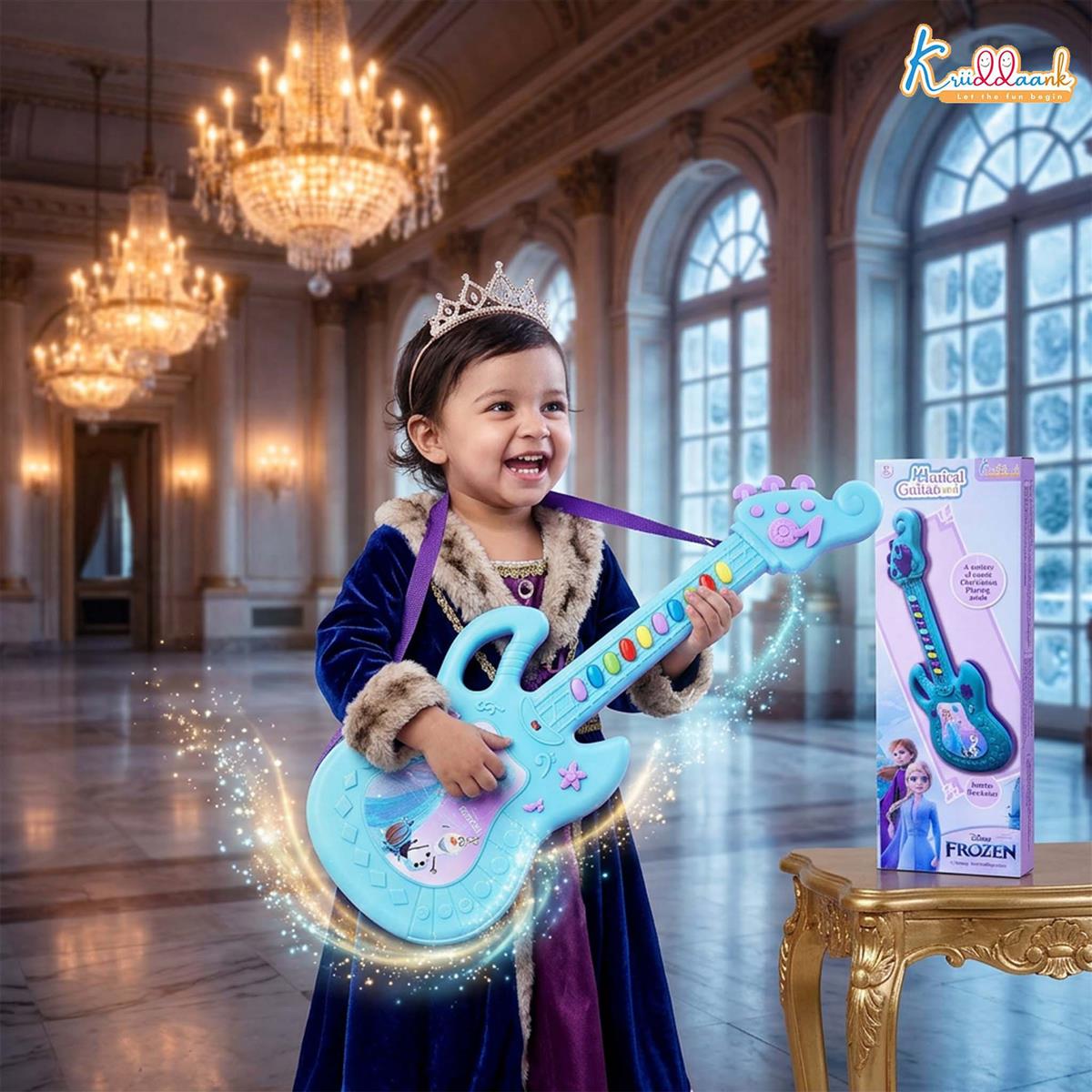 Kriiddaank Frozen Theme Musical Guitar for Kids with Elsa & Anna Blue