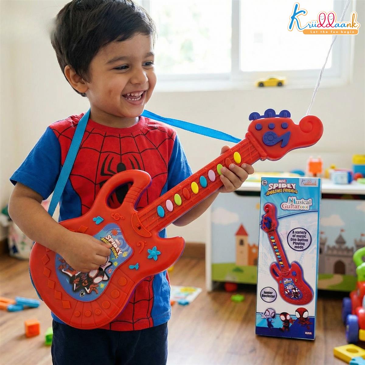 Kriiddaank Spiderman Musical Guitar for Toddlers - Junior Rockstar Sing