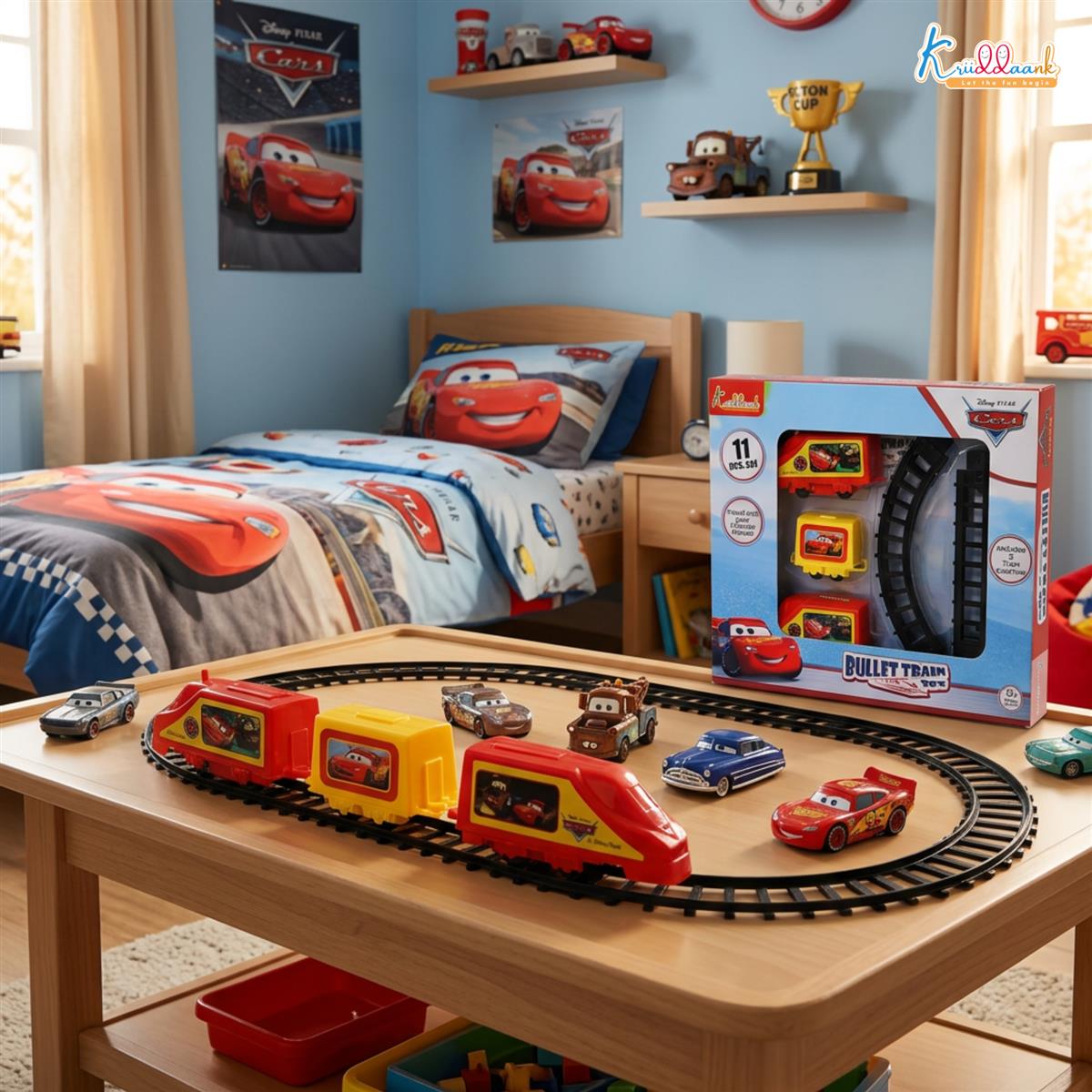 Kriiddaank Disney Pixar Cars Train Set- 11 Piece