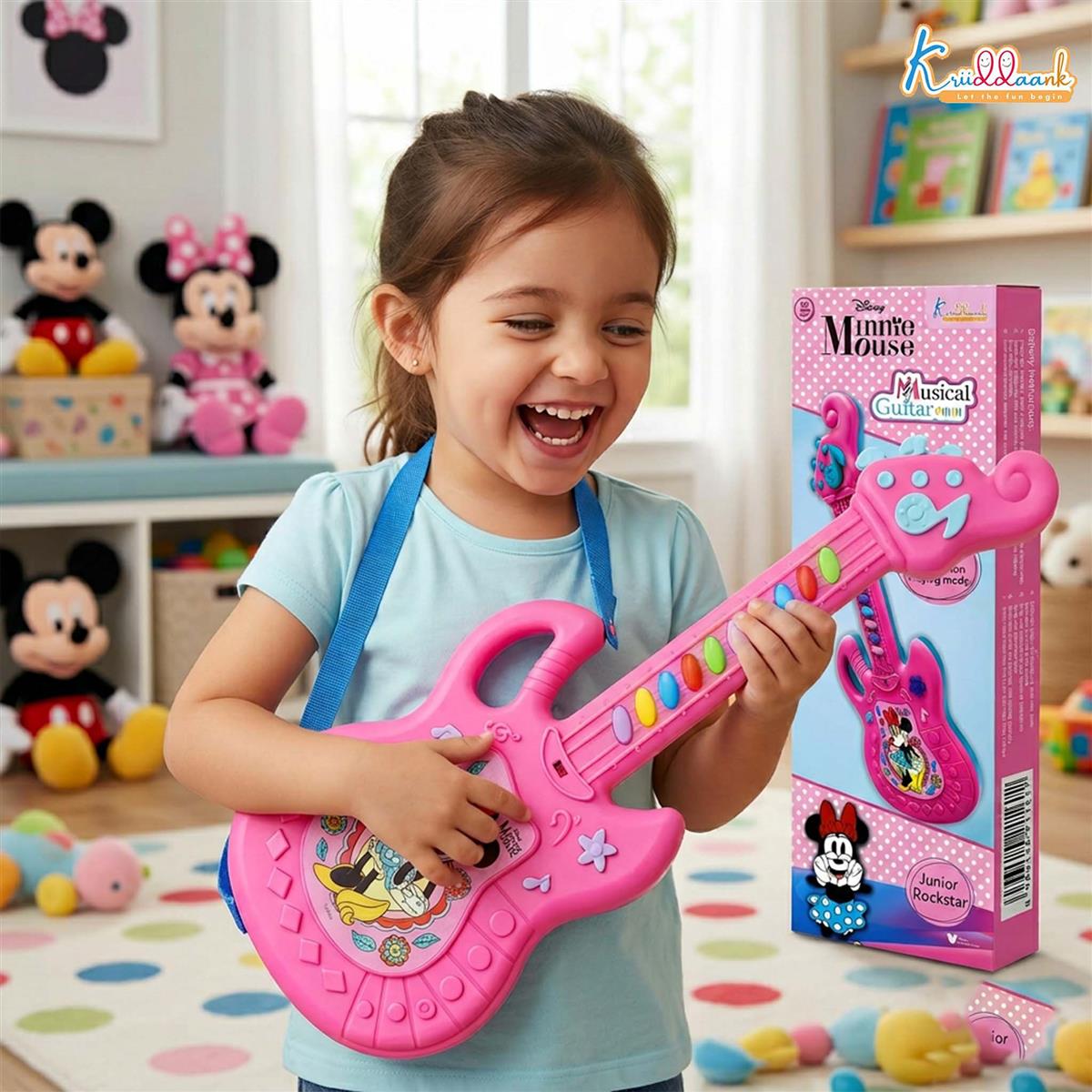 Kriiddaank Minnie Musical Guitar for Toddlers - Pink Sing