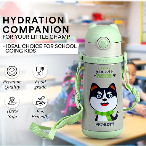 Probott School Champ Stainless Steel Hot & Cold Water Bottle 370ml