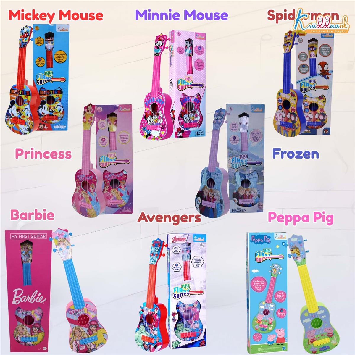Kriiddaank Mattel Barbie Theme Big Guitar Toy for Kids - Pink