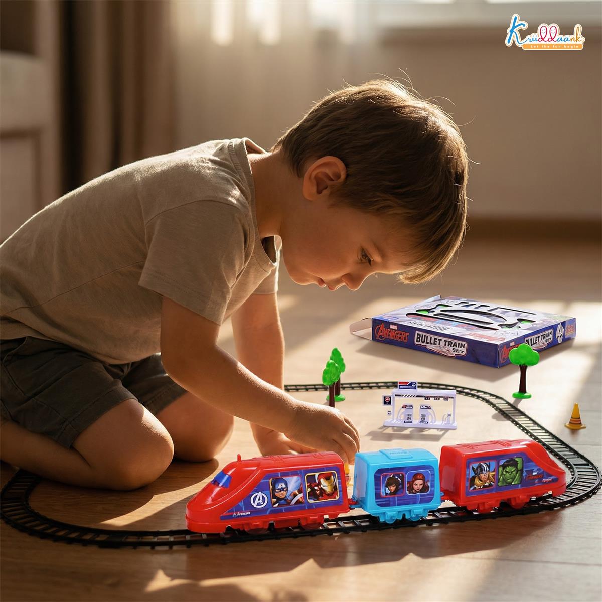 Kriiddaank Marvel Avengers Bullet Train Set for Kids - 11 Pcs