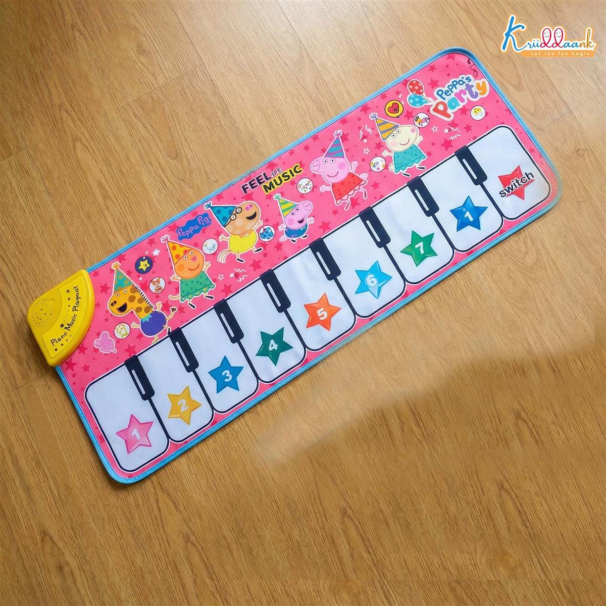 Kriiddaank Peppa Pig Piano Music Play Mat for Kids - 8 Keys & 3 Function Modes