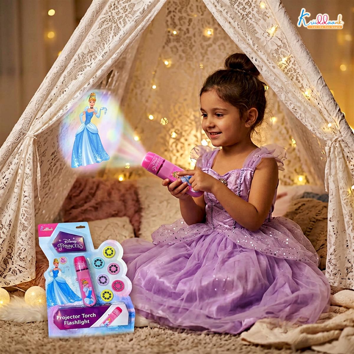 Kriiddaank Disney Princess Projector Torch for Kids