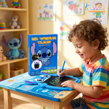 Kriiddaank Stitch LCD Writing Magic Tablet for Kids - 8.5 Inch Colorful Drawing Pad, Blue
