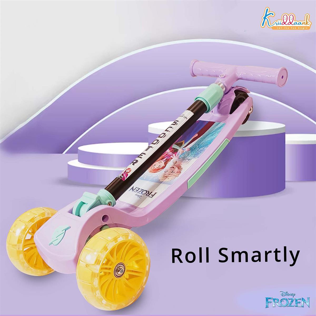 Kriiddaank Disney Frozen Adventure 3-Wheel Kick Scooter for Kids - 5-Level