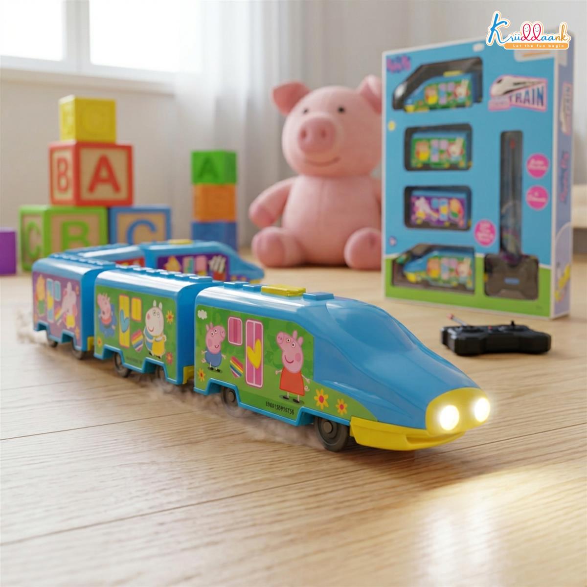 Kriiddaank Peppa Pig Theme RC Train Toy for Kids