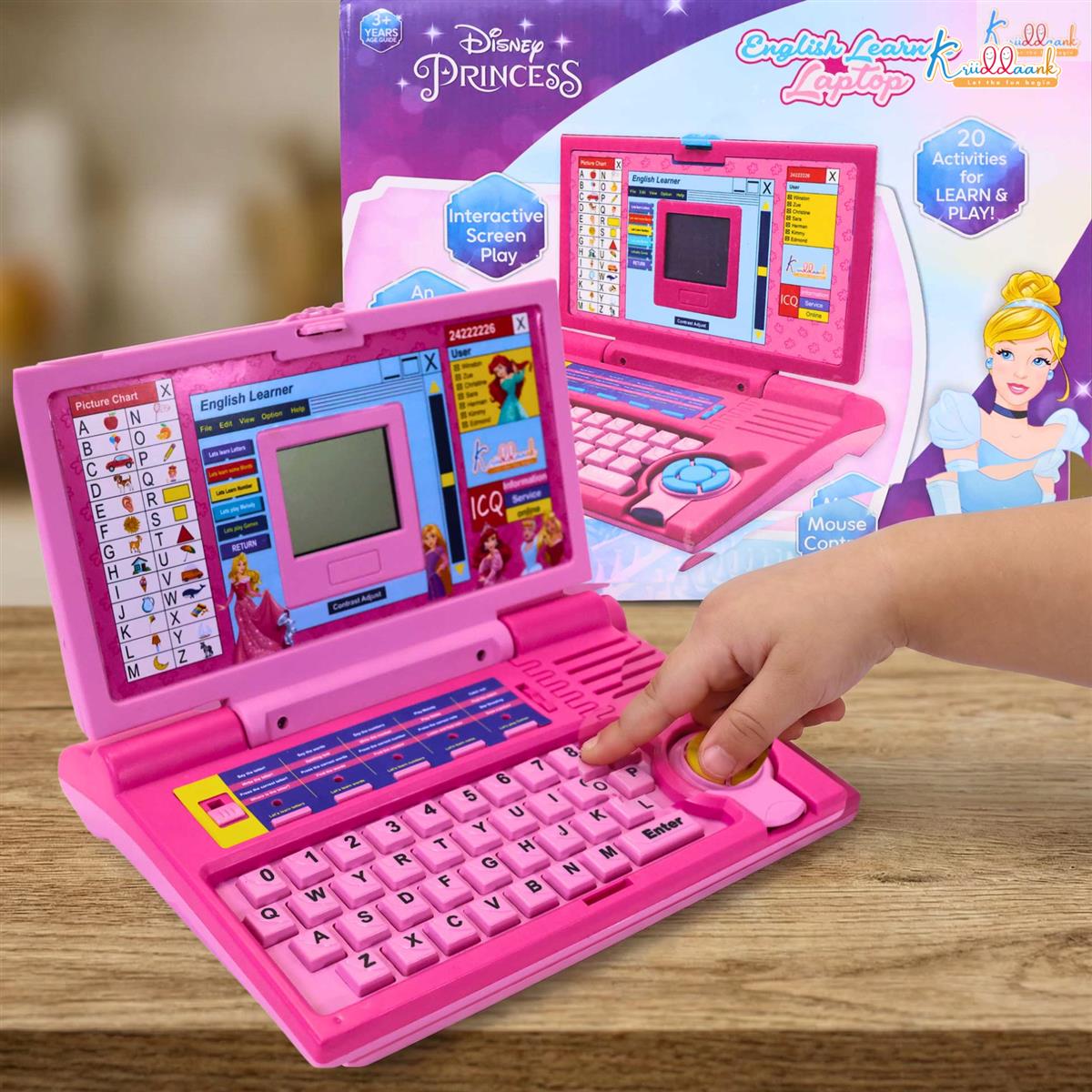 Kriiddaank Disney Princess Interactive English Learning Laptop for Toddlers