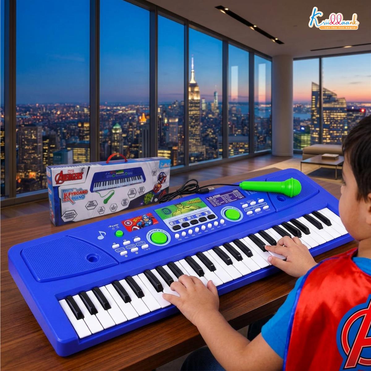 Kriiddaank Marvel Avengers Keyboard Piano for Kids - 50 Keys