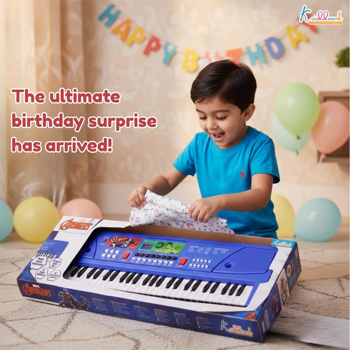 Kriiddaank Avengers Keyboard Piano for Kids - 61 Scale