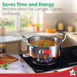 Wonderchef  Stella Triply Stainless Steel Casserole with Lid  3.5L, 22cm