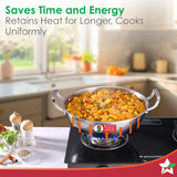 Wonderchef Stella Triply Stainless Steel Kadhai with Lid 24 cm, 3 L