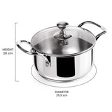 Milton Tri Ply Stainless Steel Casserole With Lid Sandwich Bottom