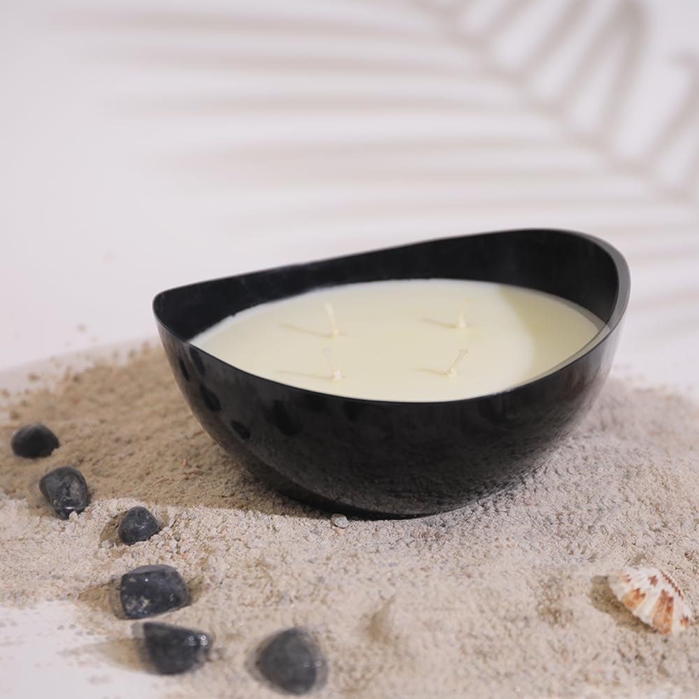 Rosemoore Scented Premium Metal Large Bowl Candle Black - Pacific Ocean Fragrance