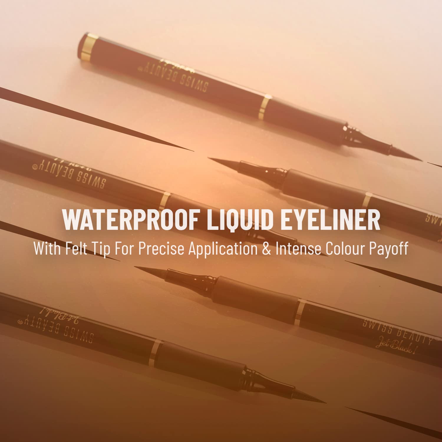 Swiss Beauty Bold Felt Tip Eyeliner - Jet Black