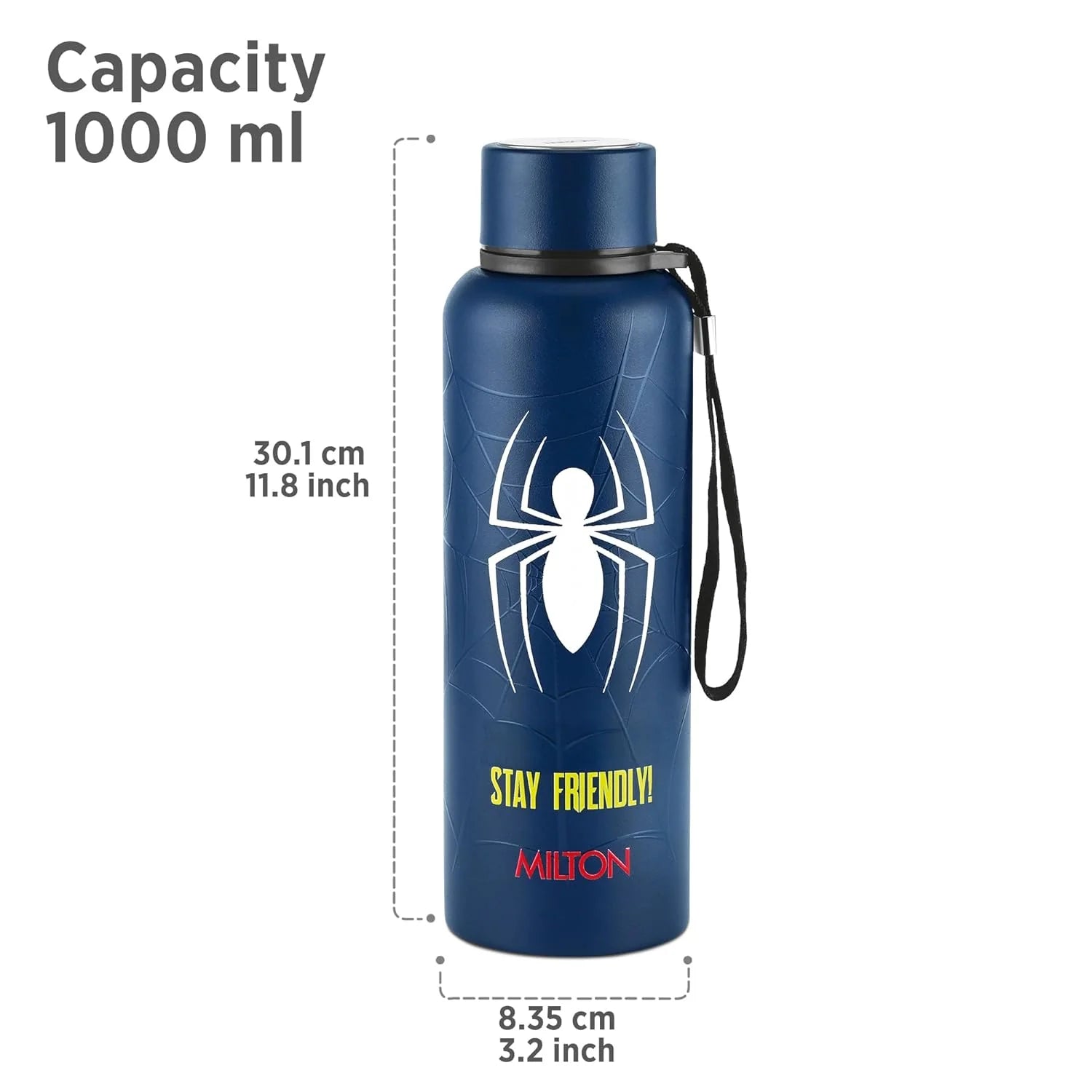 Milton Marvel Spider Man Artedge Water Bottle Dark Blue 1000ML
