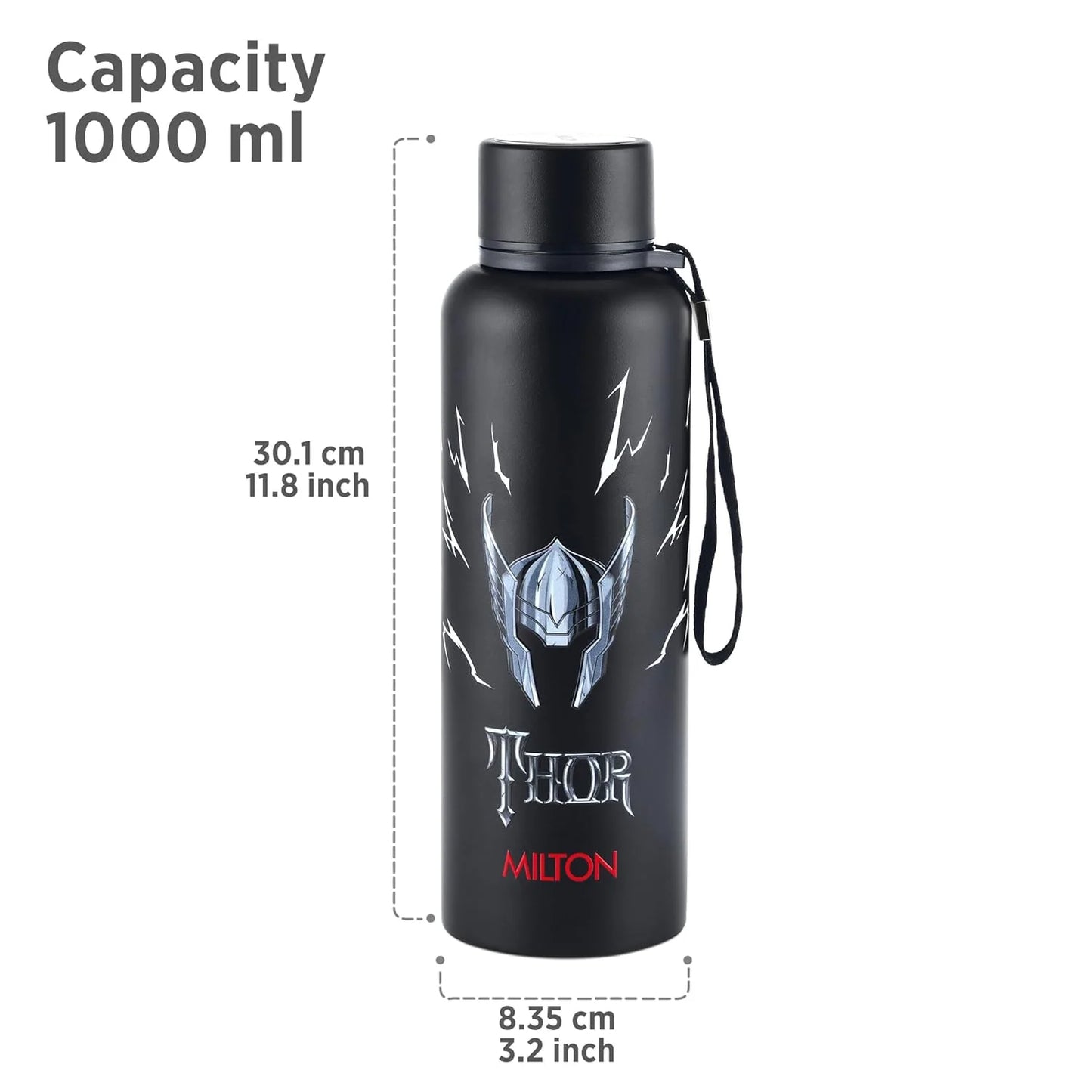 Milton Marvel Thor Artedge Water Bottle Black 1000ML